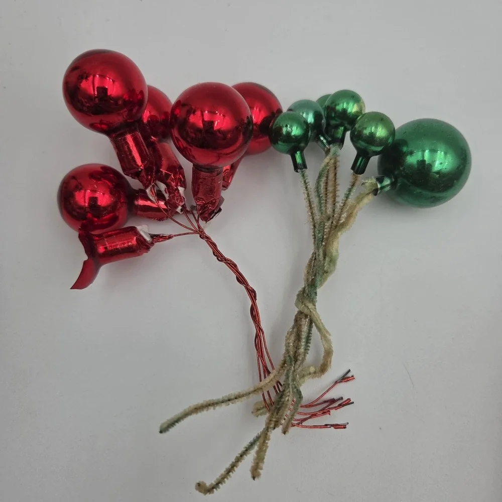 Vintage Lots of Mixed Mercury Glass Pick Red, Green, Blue, Silver